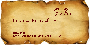 Franta Kristóf névjegykártya