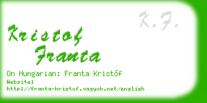 kristof franta business card