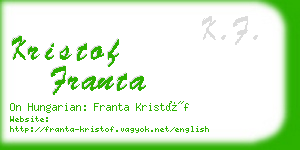 kristof franta business card